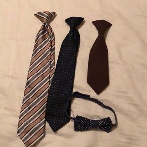 Bundle of children clip on ties and bow tie